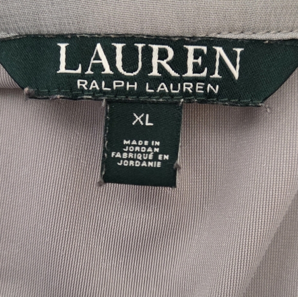 Lauren Ralph Lauren Women's Gray Shimmer Velvet Finish Blouse Size XL - Picture 8 of 8